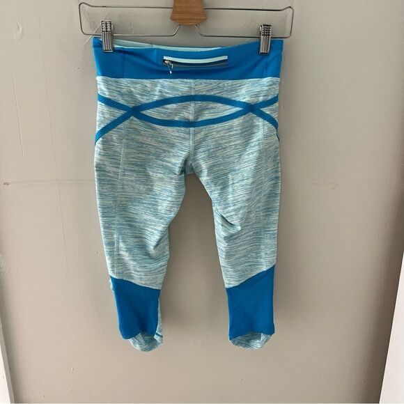 Lululemon Run Crops Marled Teal - Picture 4 of 6